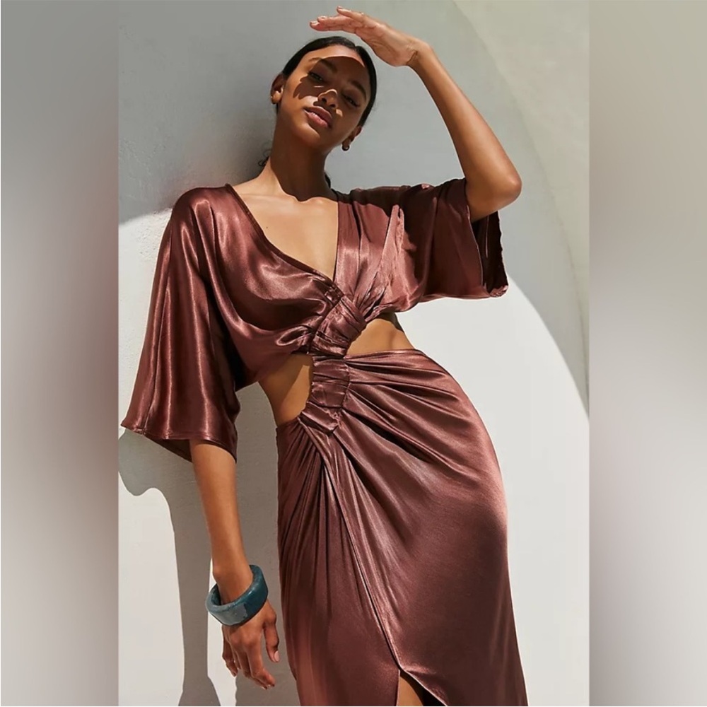 Chic Pink Cutout Maxi Dress
